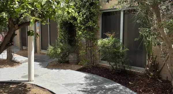 Dementia-friendly garden at Sunshine Hospital Dementia Management Unit.