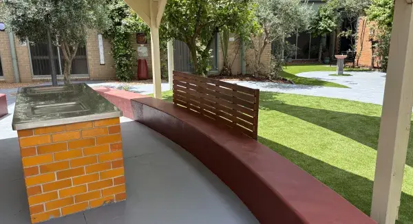 Dementia-friendly garden at Sunshine Hospital Dementia Management Unit.