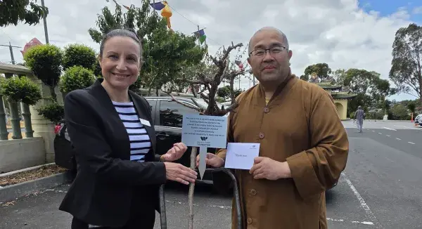 Caterina Demontis from WHF and the Venerable Thich Phuoc Tan OAM from Quang Minh Temple
