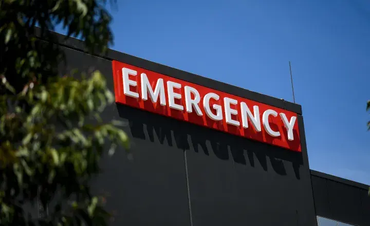 Emergency sign outside Sunshine Hospital 