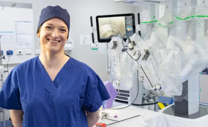 Robotic surgery staff person