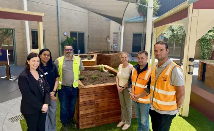 Dementia-friendly garden at Sunshine Hospital Dementia Management Unit.