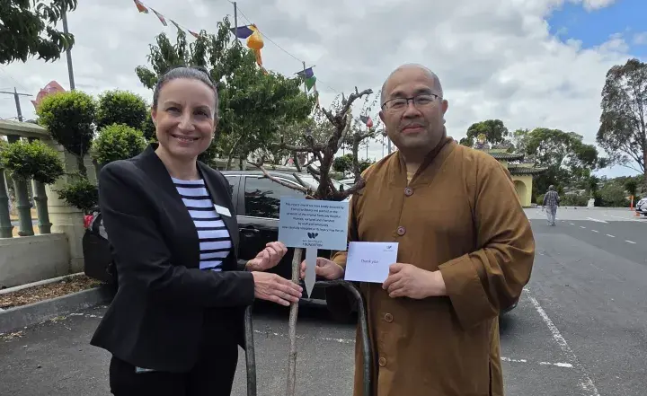 Caterina Demontis from WHF and the Venerable Thich Phuoc Tan OAM from Quang Minh Temple
