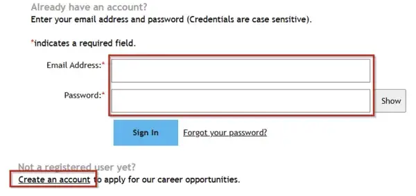 Step 4 Candidate sign in page