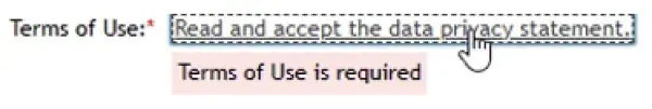 Step 5 Accepting Terms of Use and Data Privacy Statement