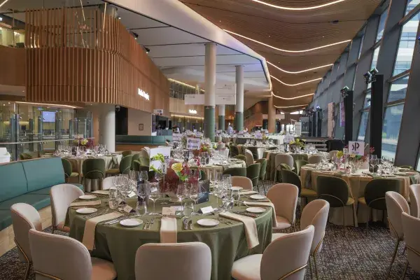 The hospital foyer ready for the gala dinner