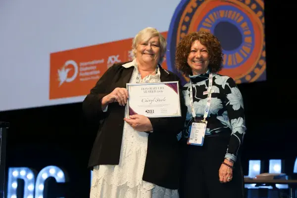 Cheryl Steele receiving an Honorary Life Members